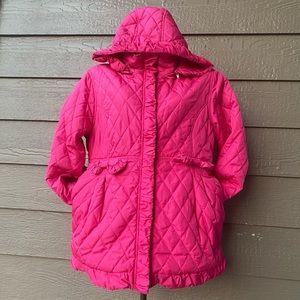 Steve Madden Girls hooded jacket Quilted Hot Pink